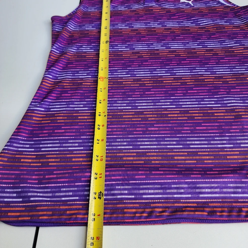 Puma Golf Sleeveless Polo Shirt Purple Striped Athletic DryCELL Top Womens Sz M - Picture 9 of 14